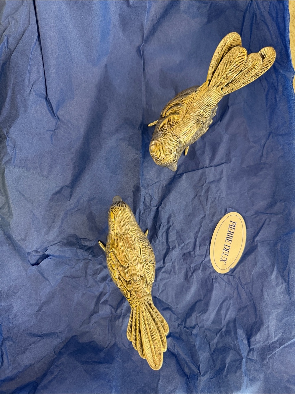 Pierre Deux Gold Bird Figurine Pair - Decorative Home Accent